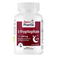 Питание с аминокислотой L-триптофан L-TRYPTOPHAN 500 mg aus Fermentation Kapseln 45 шт Zein Pharma Питание с аминокислотой L-триптофан L-TRYPTOPHAN 500 mg aus Fermentation Kapseln 45 шт Zein Pharma